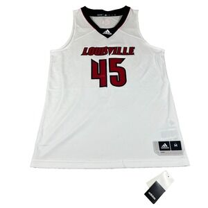 Adidas Mens M White Louisville Cardinals Basketball #45 Swingman Jersey‎ NWT